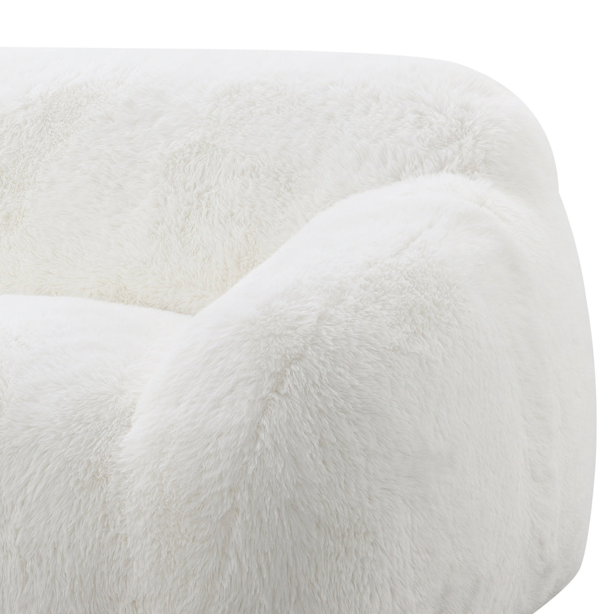Adell Polar Bear Faux Fur Upholstered Sofa | OROA