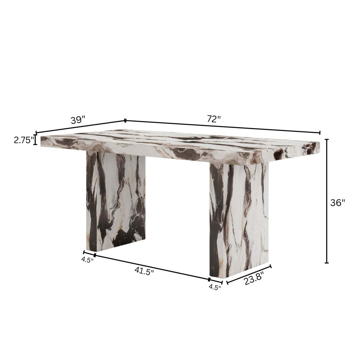Modern European furniture - Cavira Faux Marble Dining Table - www.oroa.com