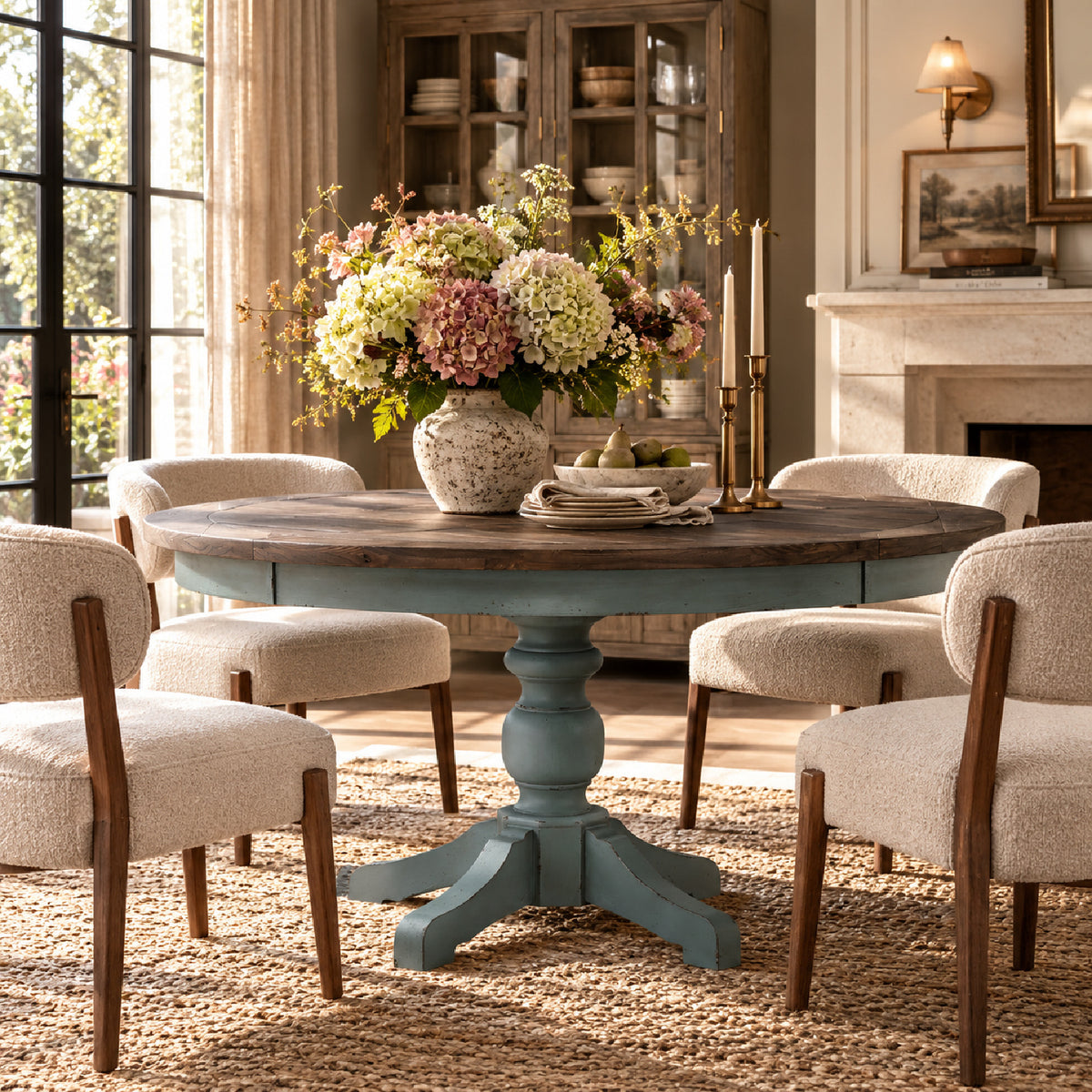 Two-Tone Finish Wood Dining Table | OROA