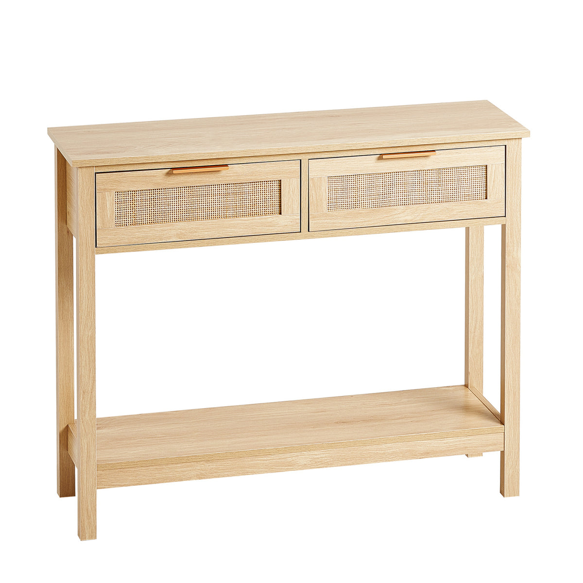 Rattan Console Table with 2 Storage Drawers | OROA