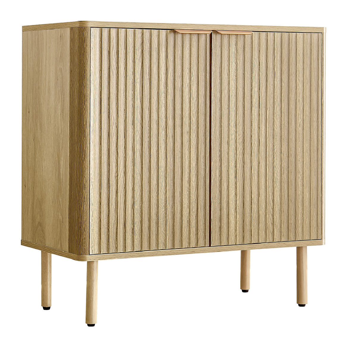 Modern European furniture - Oak Fluted Coffee Bar Cabinet - www.oroa.com