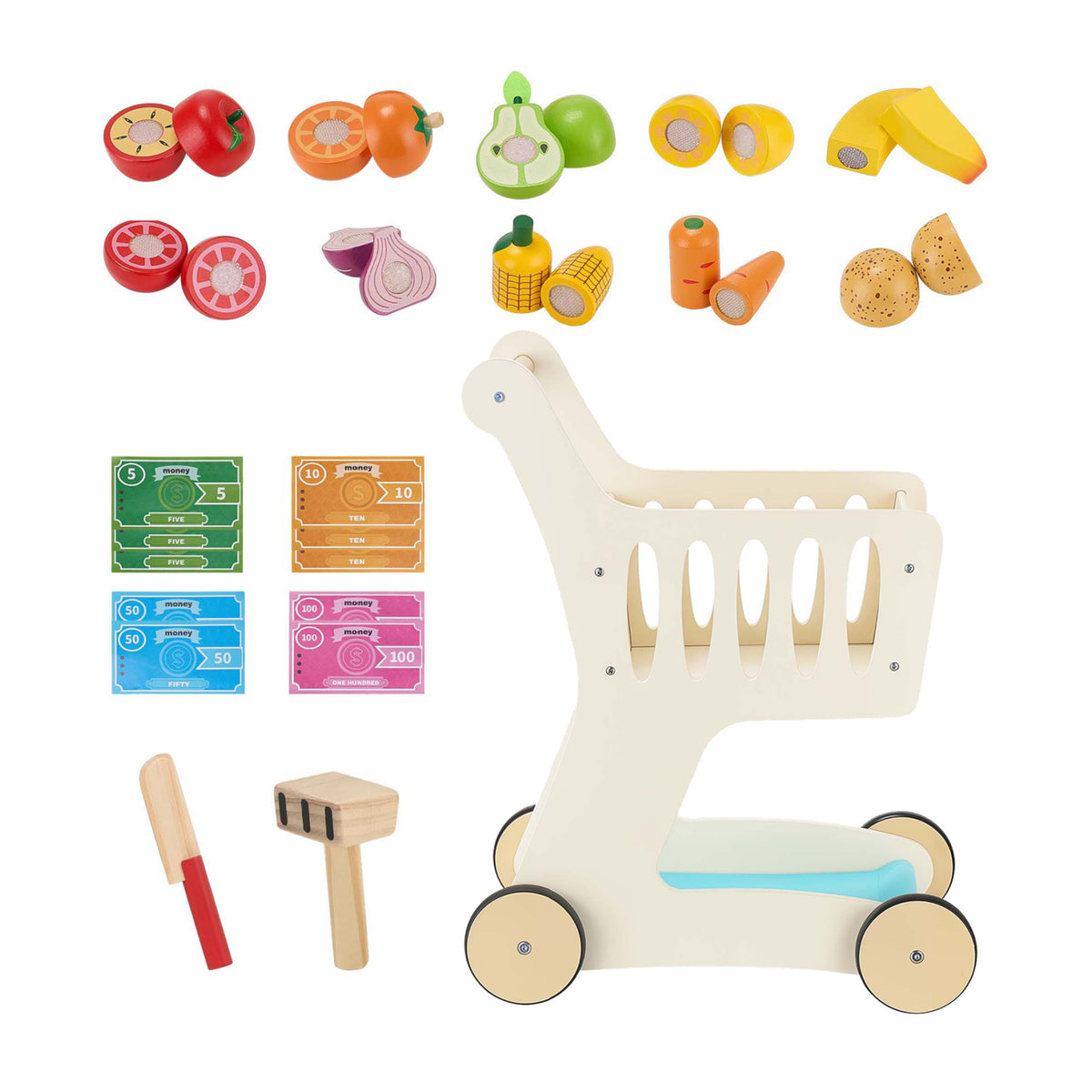 Modern European furniture - White Wooden Shopping Cart - www.oroa.com