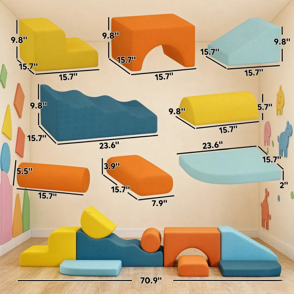 Modular Soft Play Blocks Set | OROA Kids