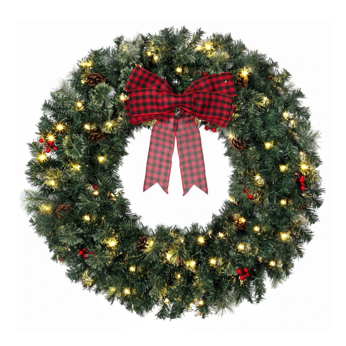 Prelit Crestwood Spruce Christmas Wreath | OROA