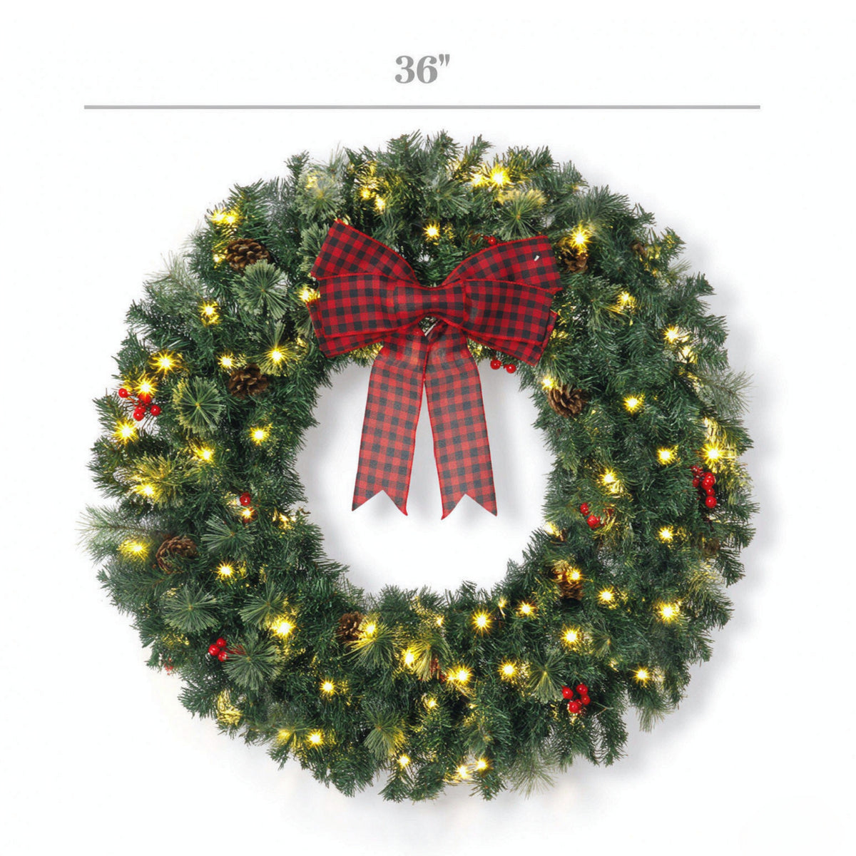 Prelit Crestwood Spruce Christmas Wreath | OROA