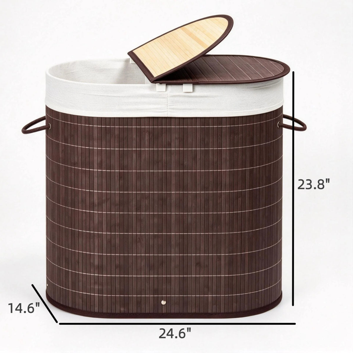 Brown Woven Bamboo Laundry Hamper by OROA