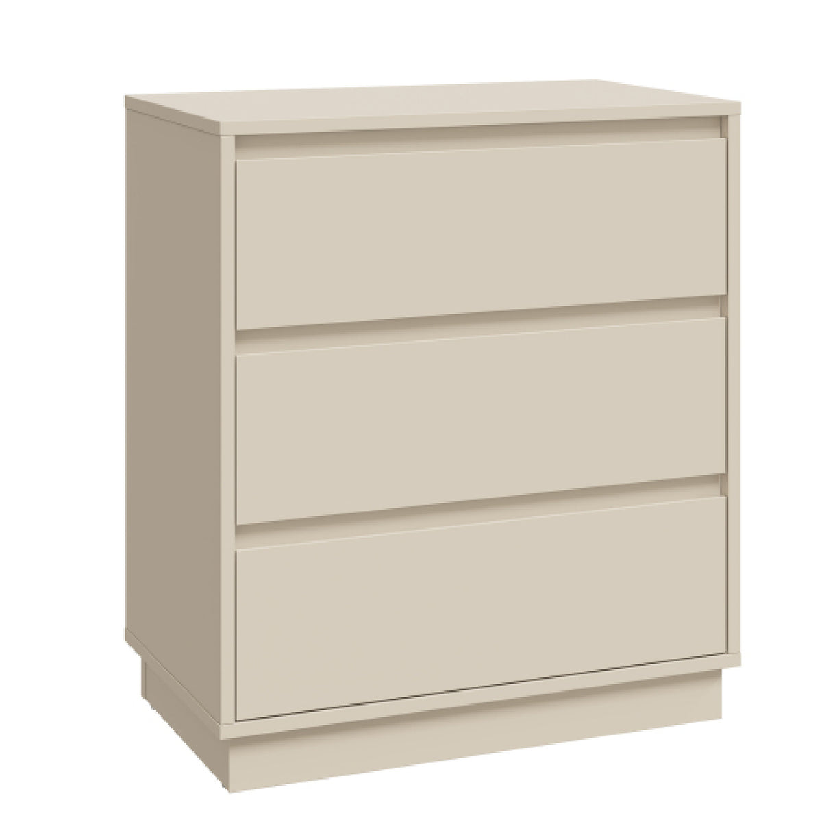 Wooden Beige 3 Drawer Dresser Set of 2 | OROA
