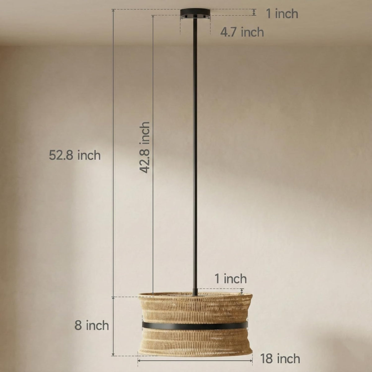 4-Light Coastal Rattan Pendant Light | OROA