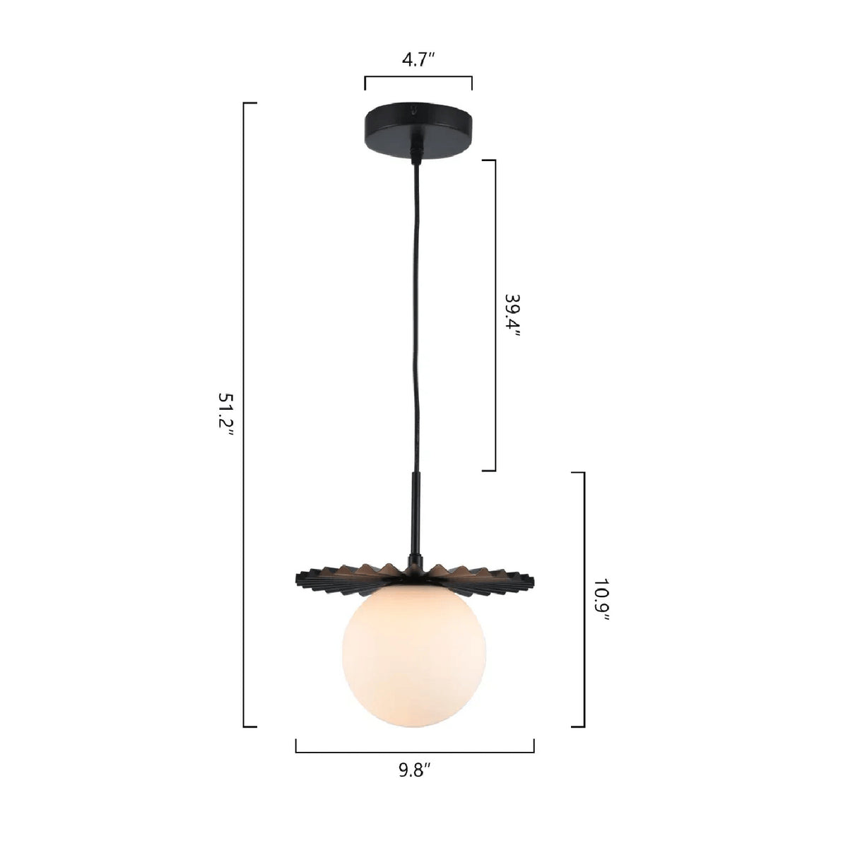 Modern European furniture - Modern Black Globe Pendant Light - www.oroa.com