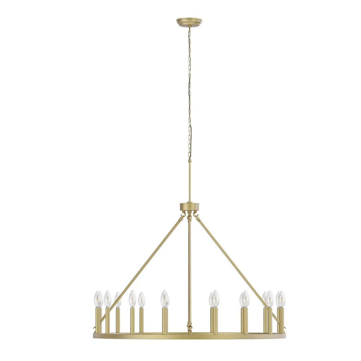 16-Lights Wagon Wheel Metal Chandelie by OROA