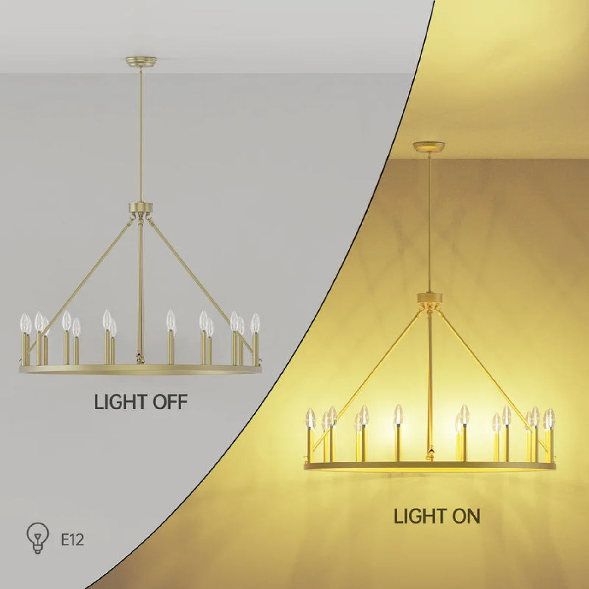 16-Lights Wagon Wheel Metal Chandelie by OROA