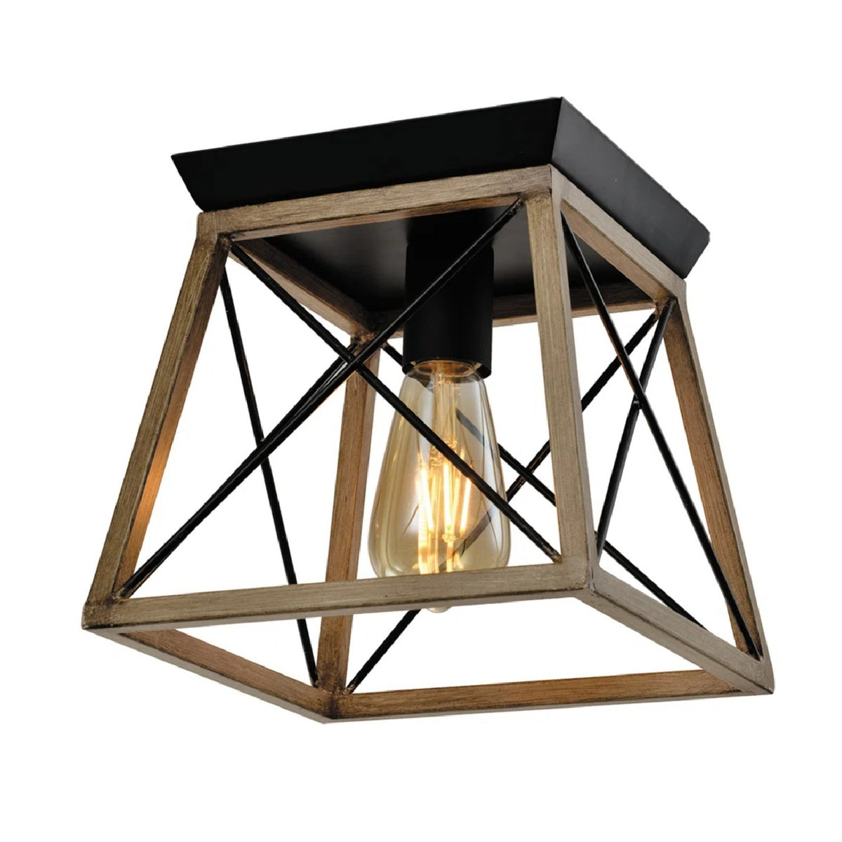 Modern European furniture - Industrial Wire Cage Flush Mount Light - www.oroa.com