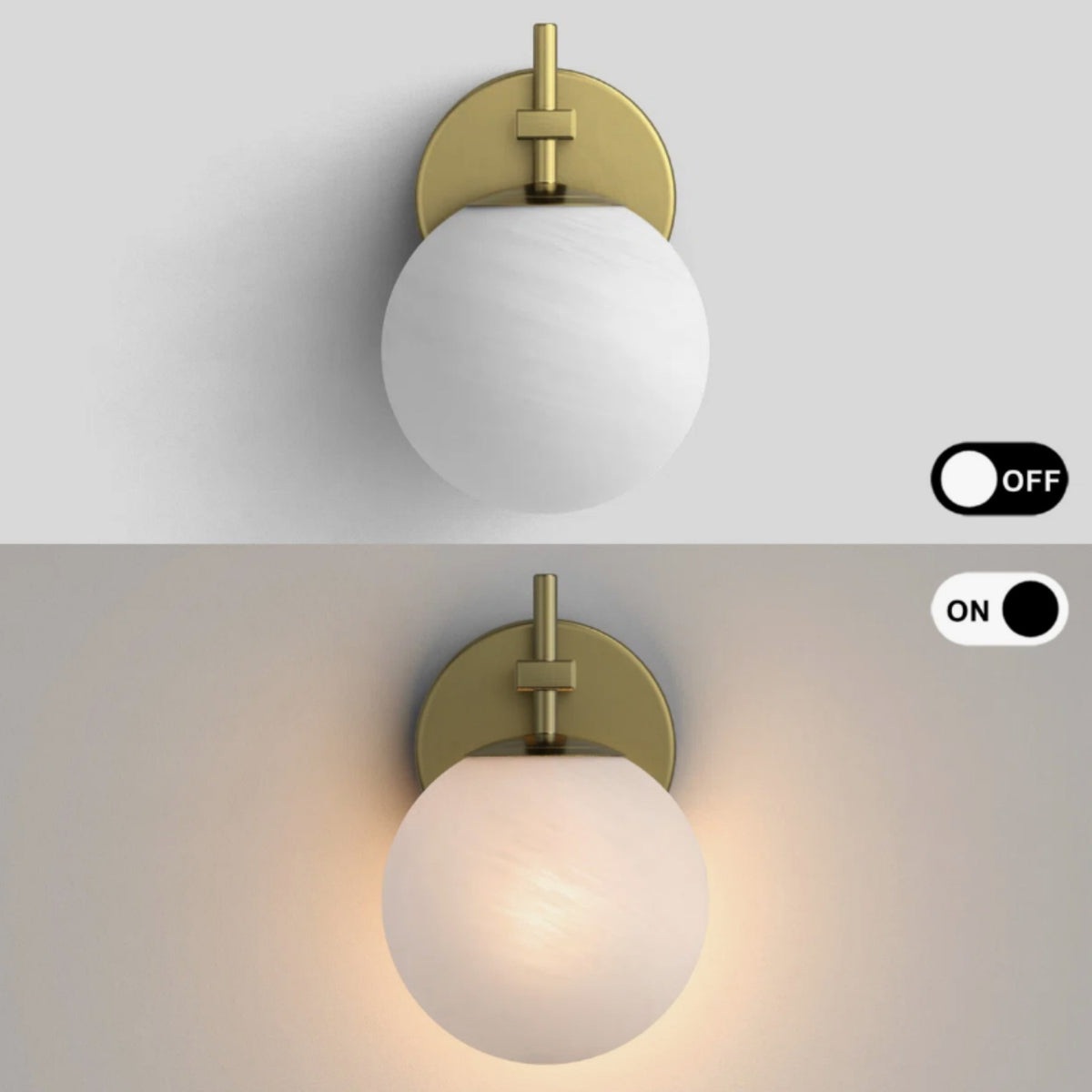 Antique Brass Iron Glass Wall Sconce by OROA