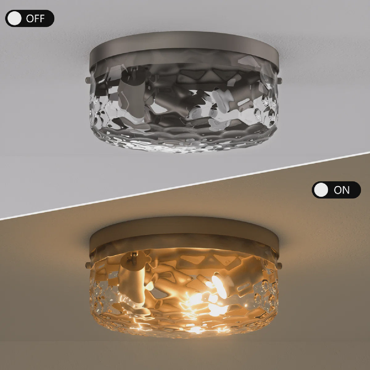 Modern Metal Glass Ceiling Lamp by OROA