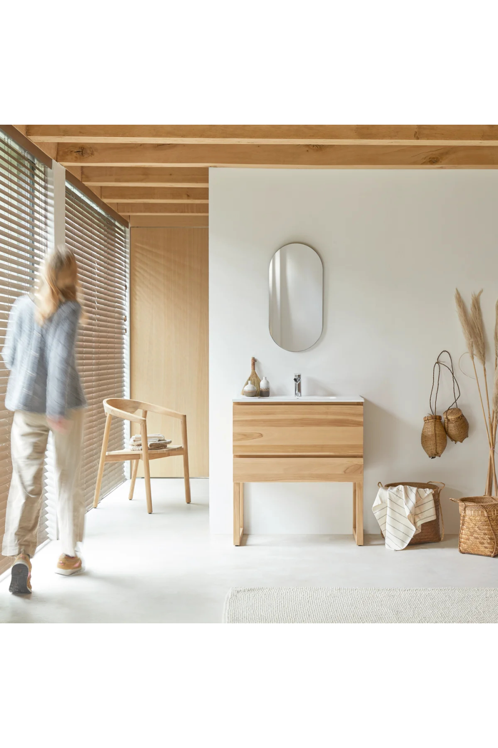 Ceramic Sink Bathroom Cabinet | Tikamoon Edgar