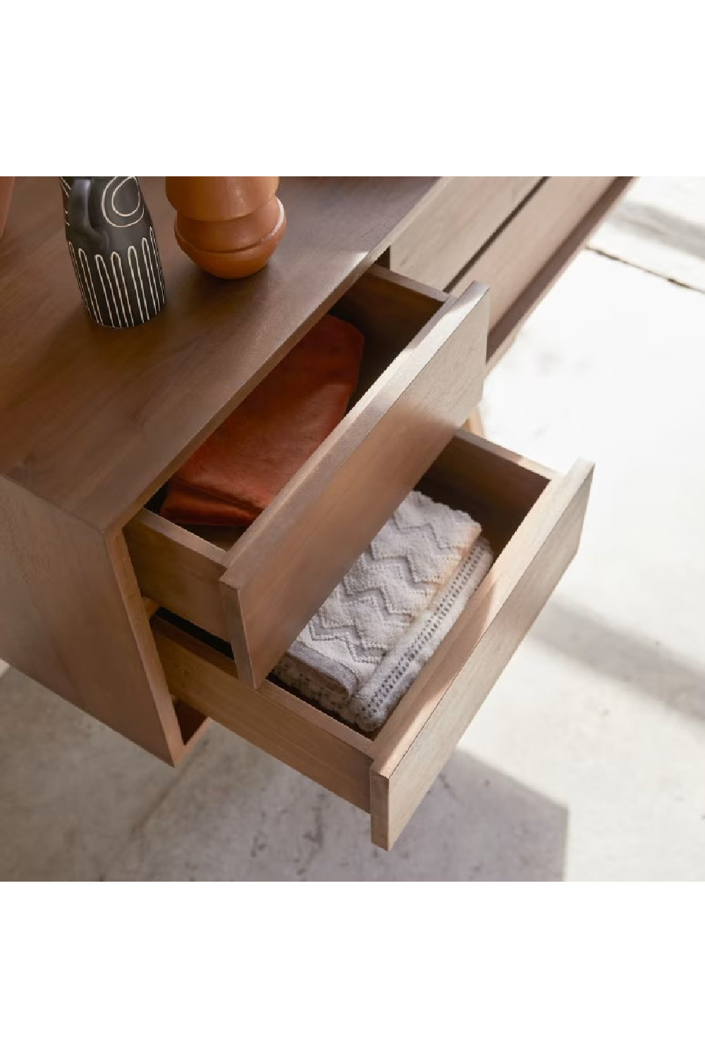 Teak Wall Mounted Vanity Unit | Tikamoon Parker | OROA.COM