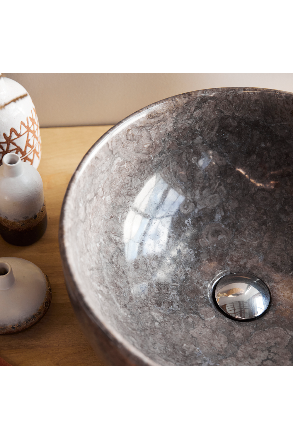 Gray Marble Bathroom Sink | Tikamoon Mia | OROA.COM