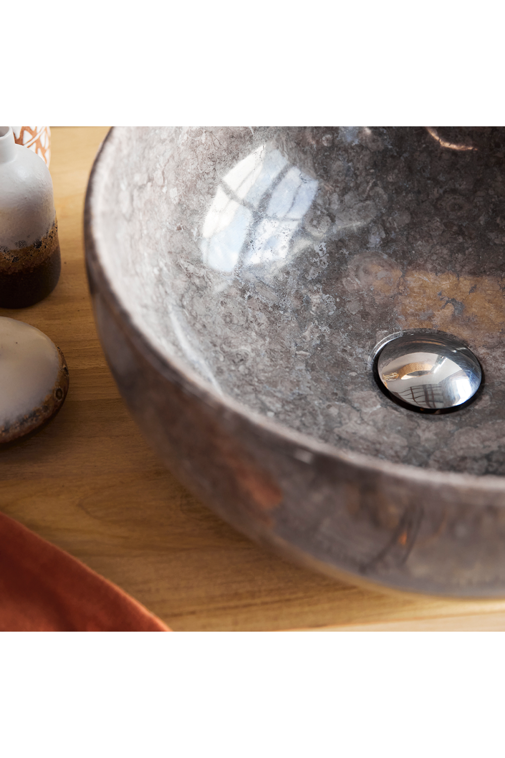 Gray Marble Bathroom Sink | Tikamoon Mia | OROA.COM
