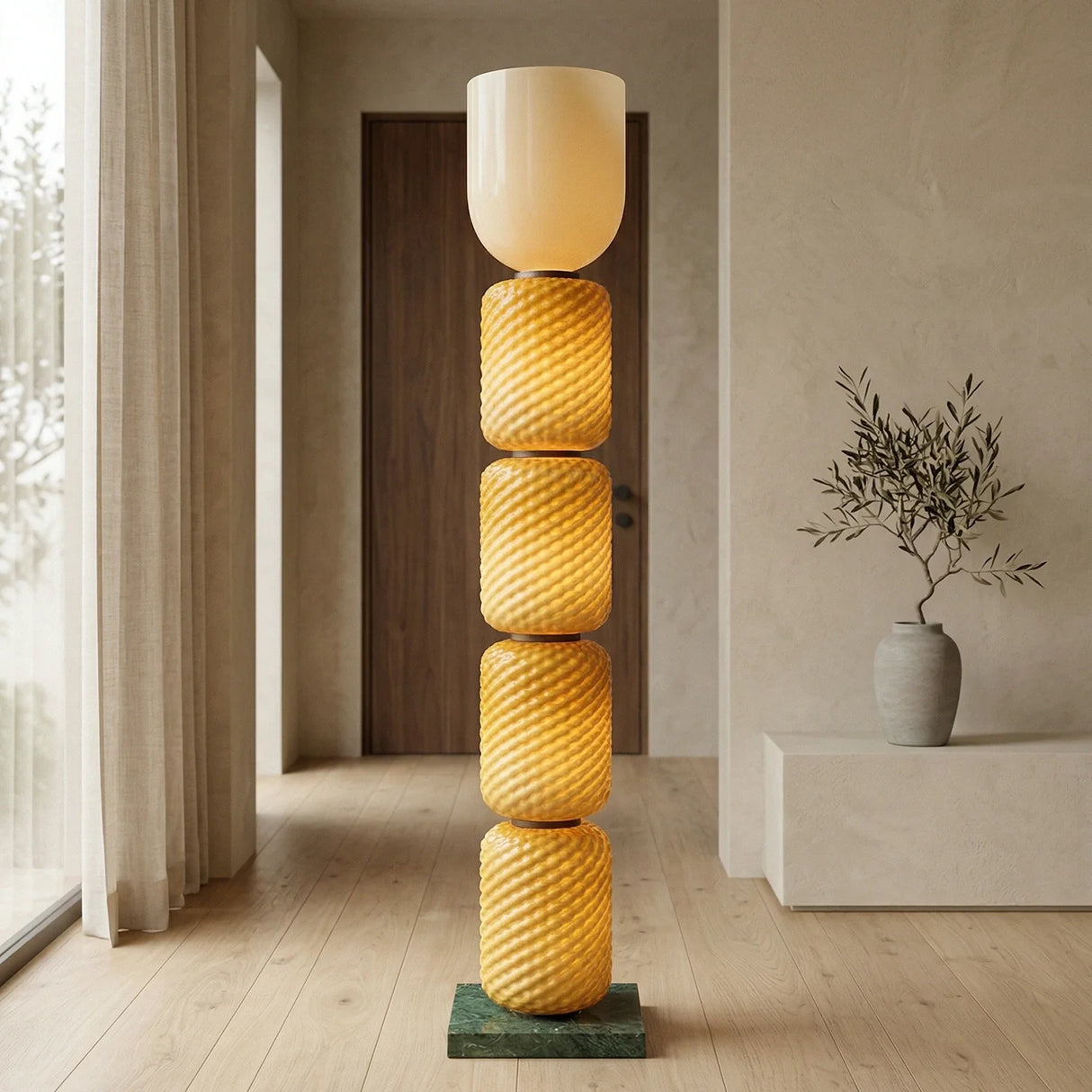 Tiered Column Glass Floor Lamp - OROA