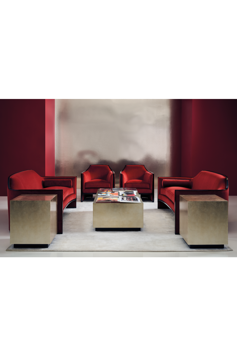 Velvet Angular Lounge Chair | Caracole The Cat's Meow | Oroa.com