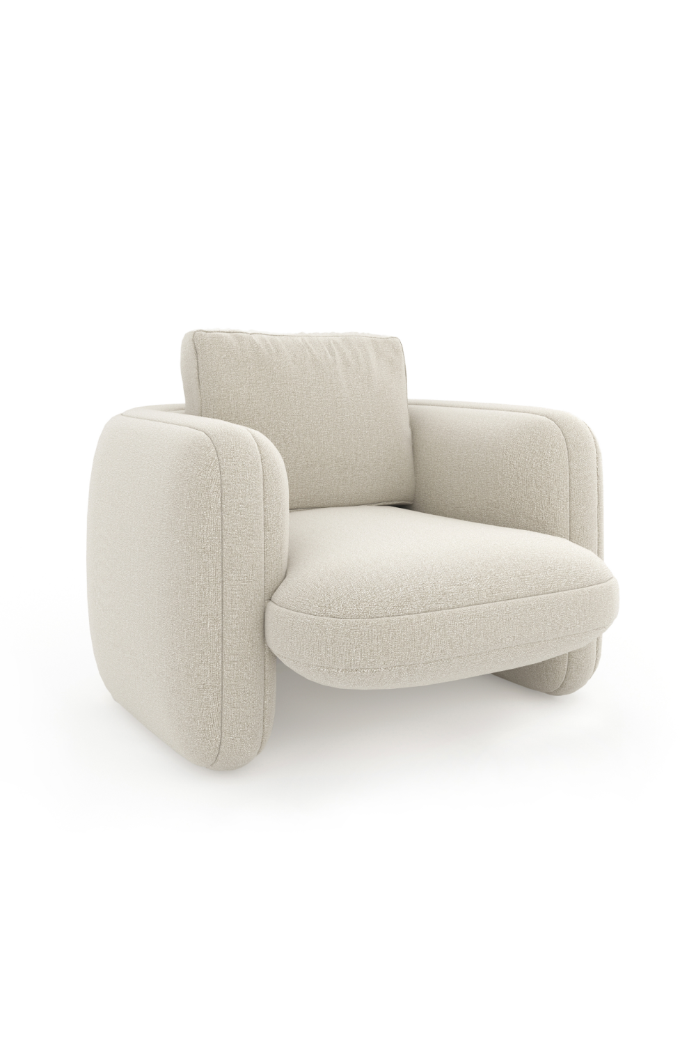White Linen Accent Chair | Caracole Overlap | Oroa.com