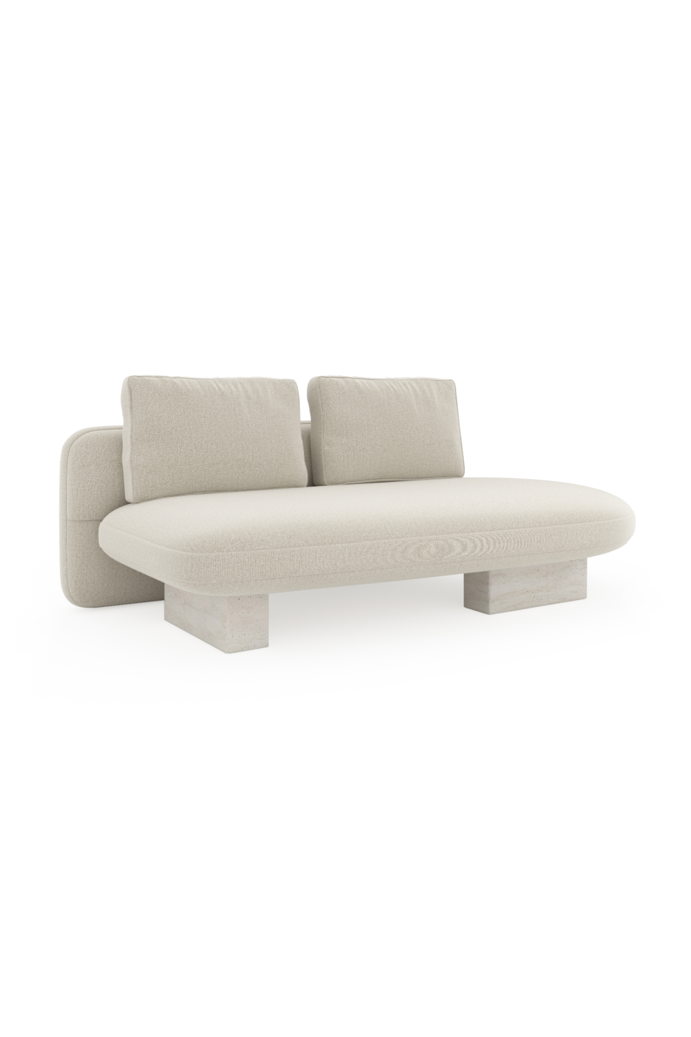 Ecru Linen Armless Bumper | Caracole Overlap | Oroa.com