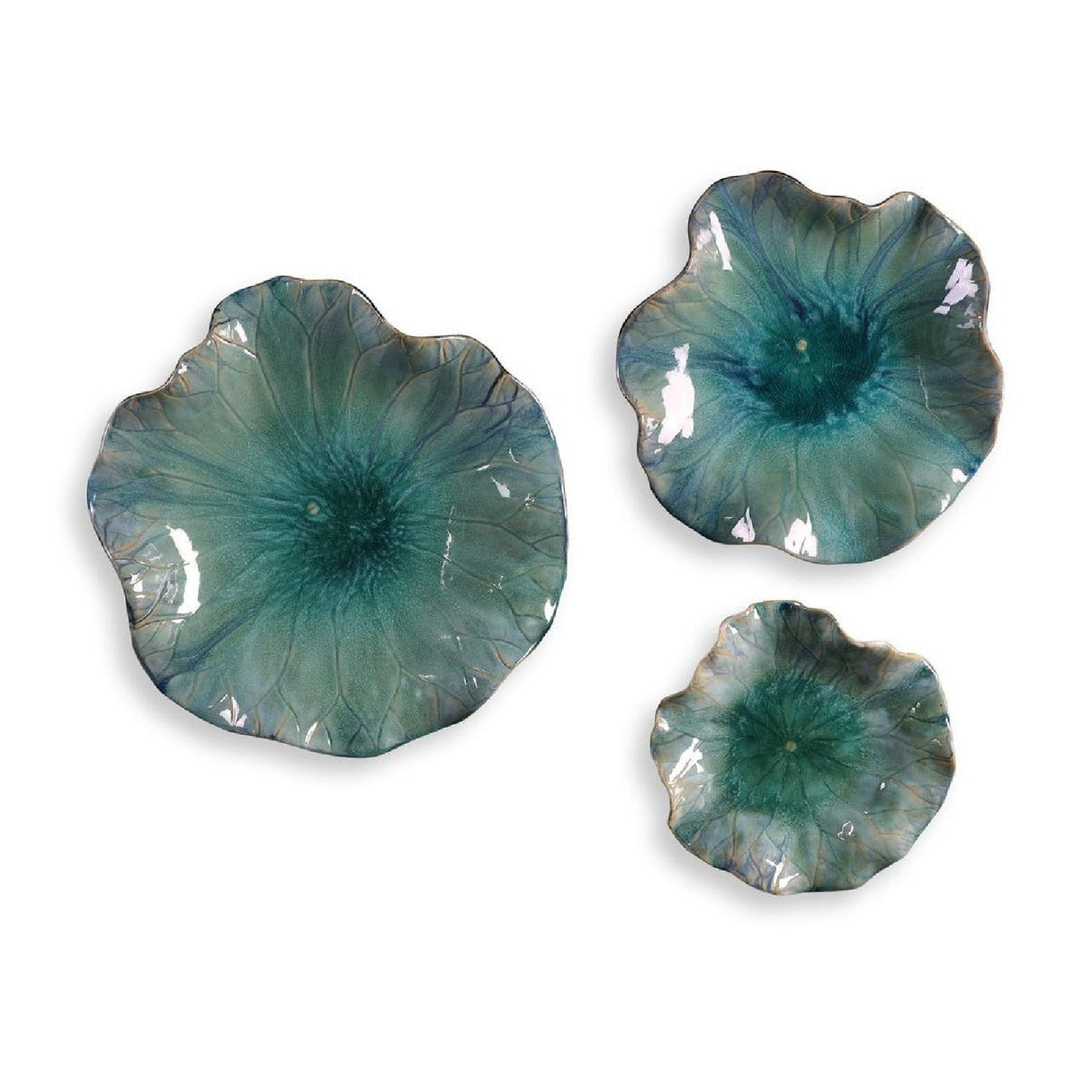 Modern European furniture - Ceramic Flowers Indoor/Outdoor Wall Decor Set (3) - www.oroa.com