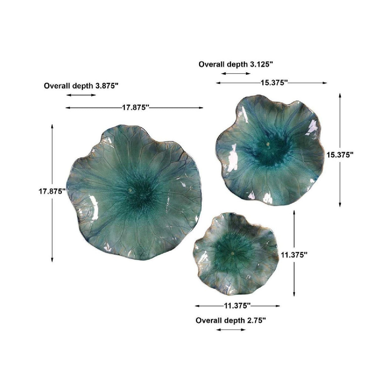 Modern European furniture - Ceramic Flowers Indoor/Outdoor Wall Decor Set (3) - www.oroa.com