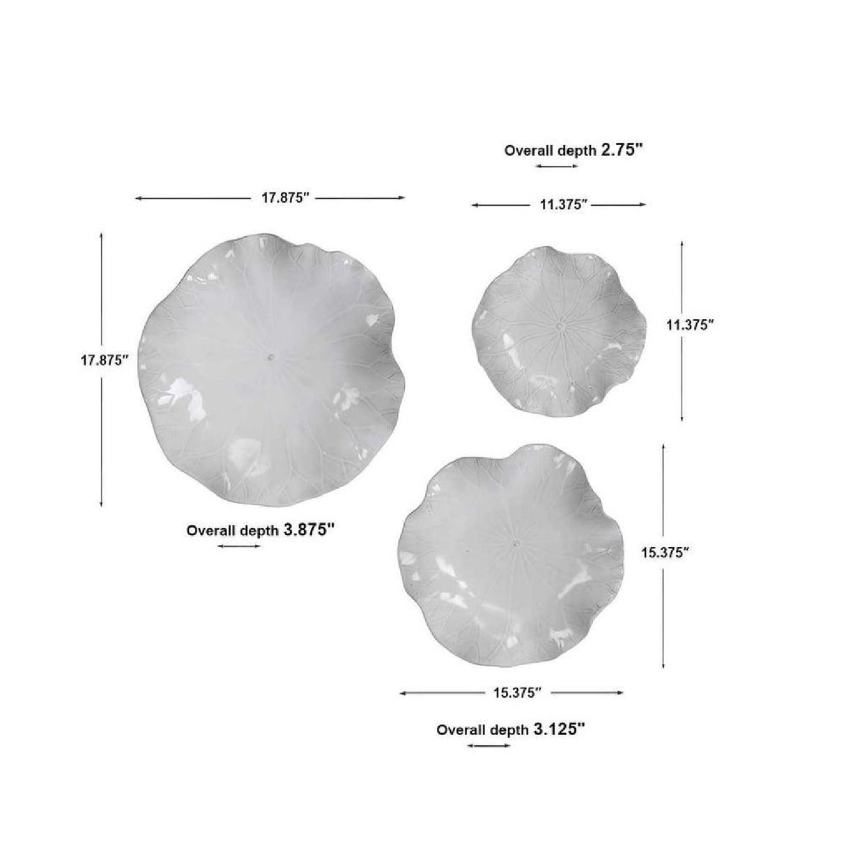 Modern European furniture - Ceramic Flowers Indoor/Outdoor Wall Decor Set (3) - www.oroa.com