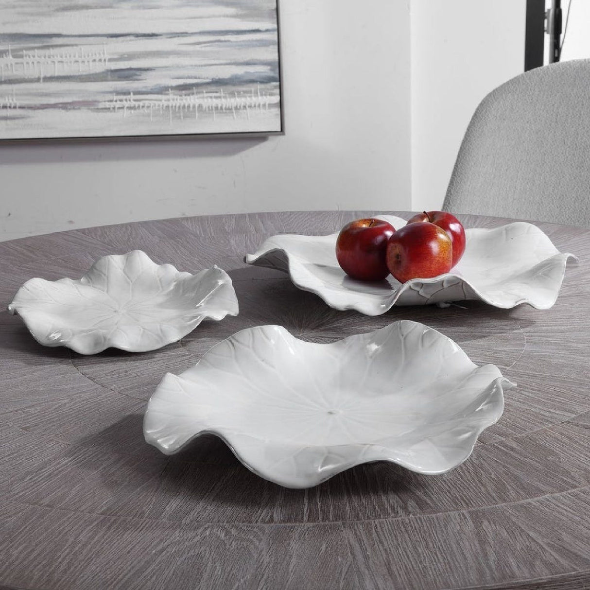 Modern European furniture - Ceramic Flowers Indoor/Outdoor Wall Decor Set (3) - www.oroa.com