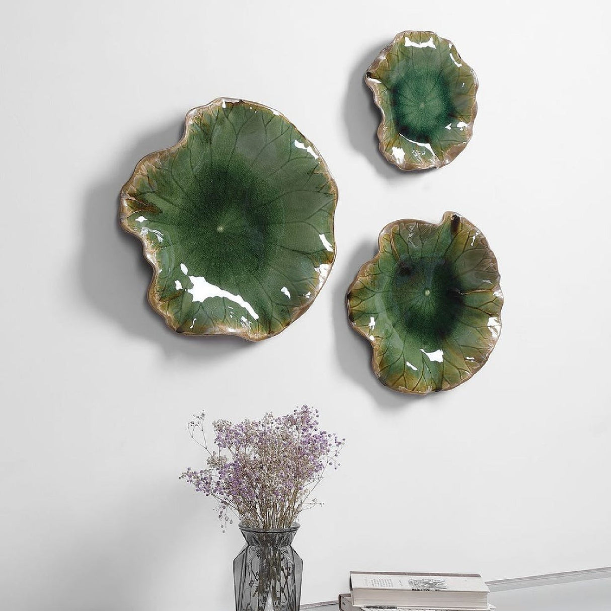 Modern European furniture - Ceramic Flowers Indoor/Outdoor Wall Decor Set (3) - www.oroa.com