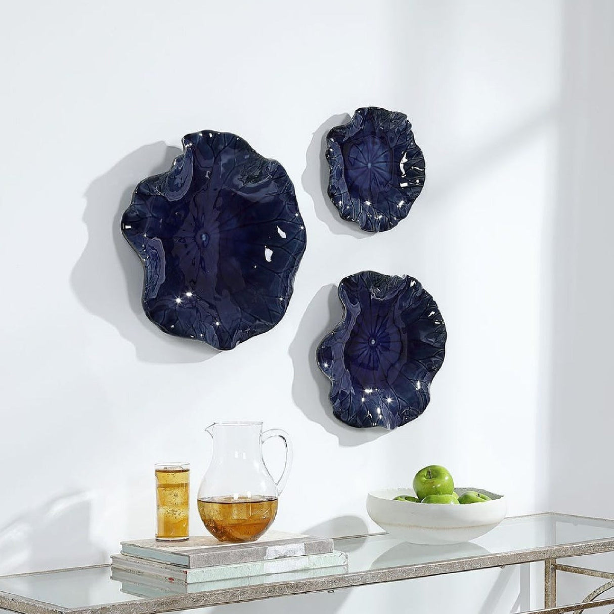 Modern European furniture - Ceramic Flowers Indoor/Outdoor Wall Decor Set (3) - www.oroa.com