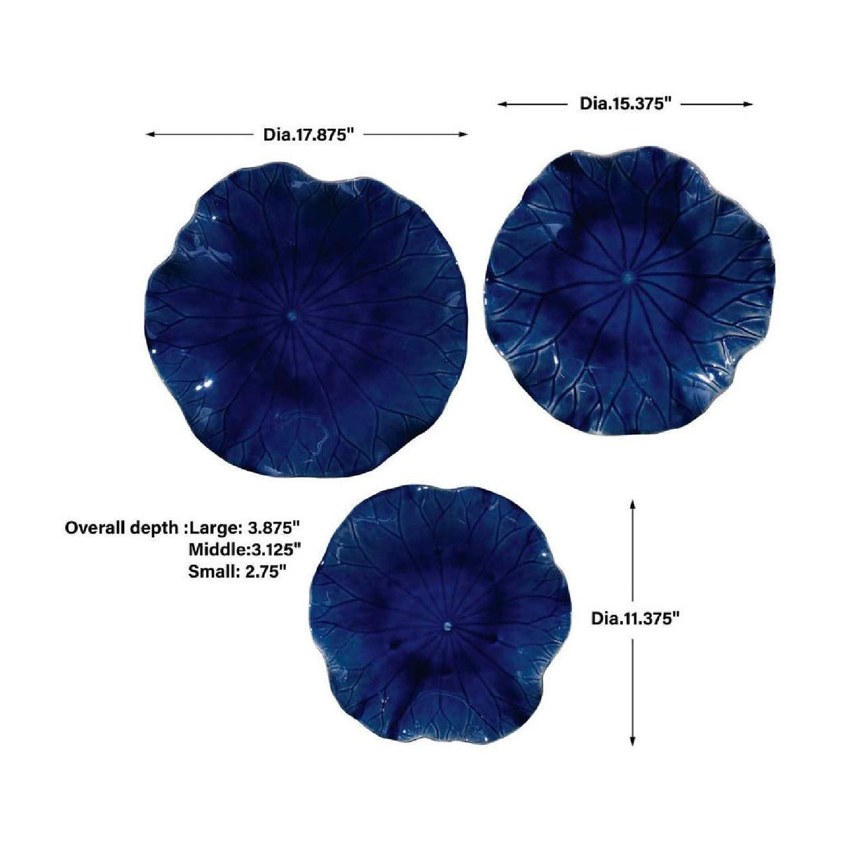 Modern European furniture - Ceramic Flowers Indoor/Outdoor Wall Decor Set (3) - www.oroa.com