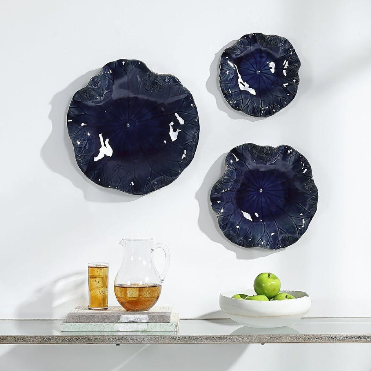 Modern European furniture - Ceramic Flowers Indoor/Outdoor Wall Decor Set (3) - www.oroa.com