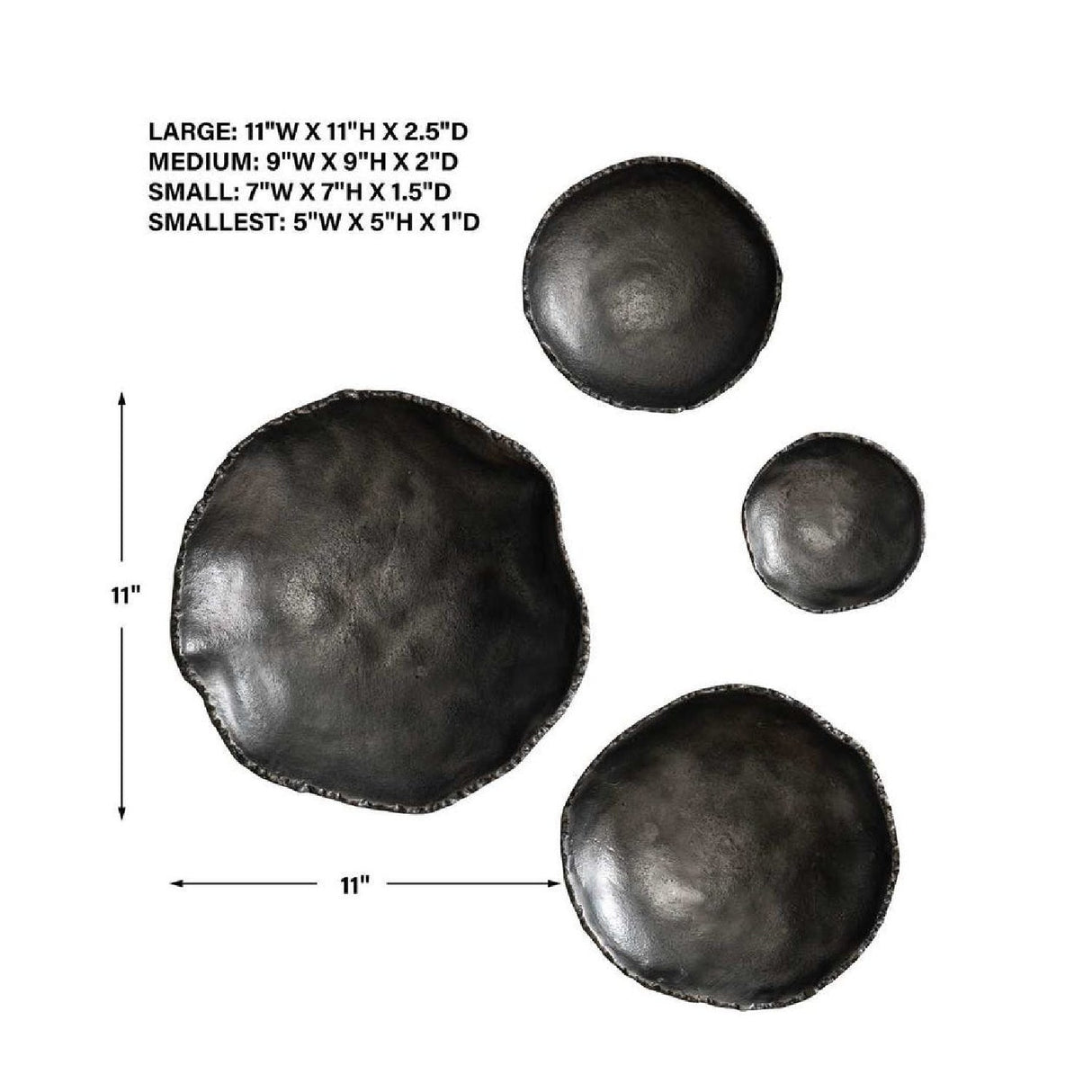Modern European furniture - Metal Bowl Indoor/Outdoor Wall Decor Set (4) - www.oroa.com