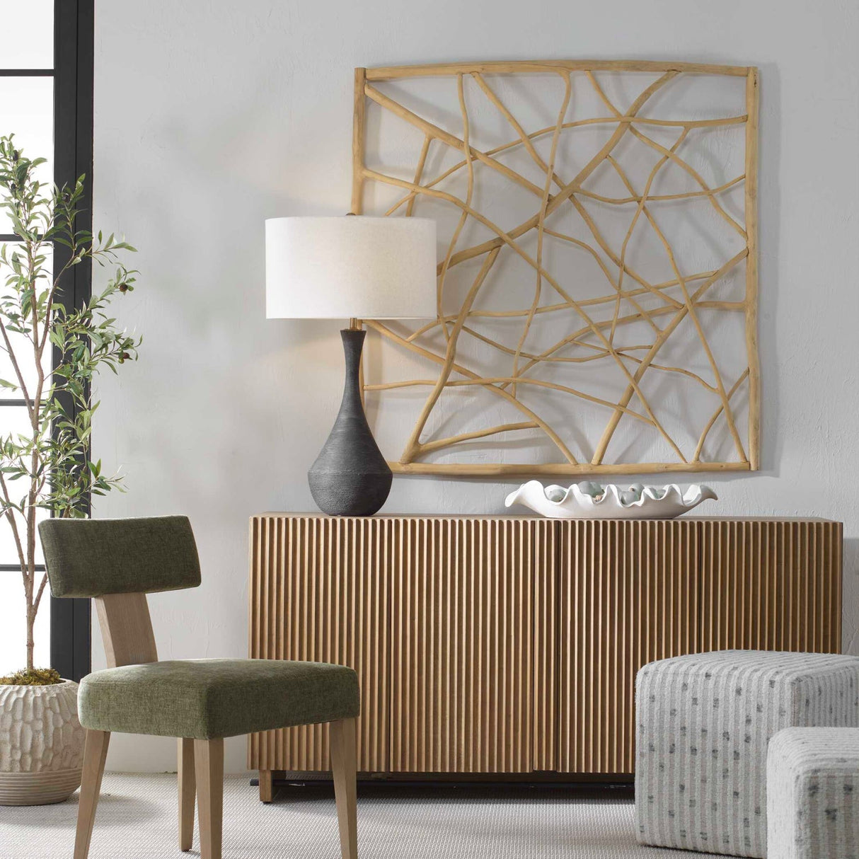 Modern European furniture - Intertwined Teak Indoor/Outdoor Wall Decor - www.oroa.com