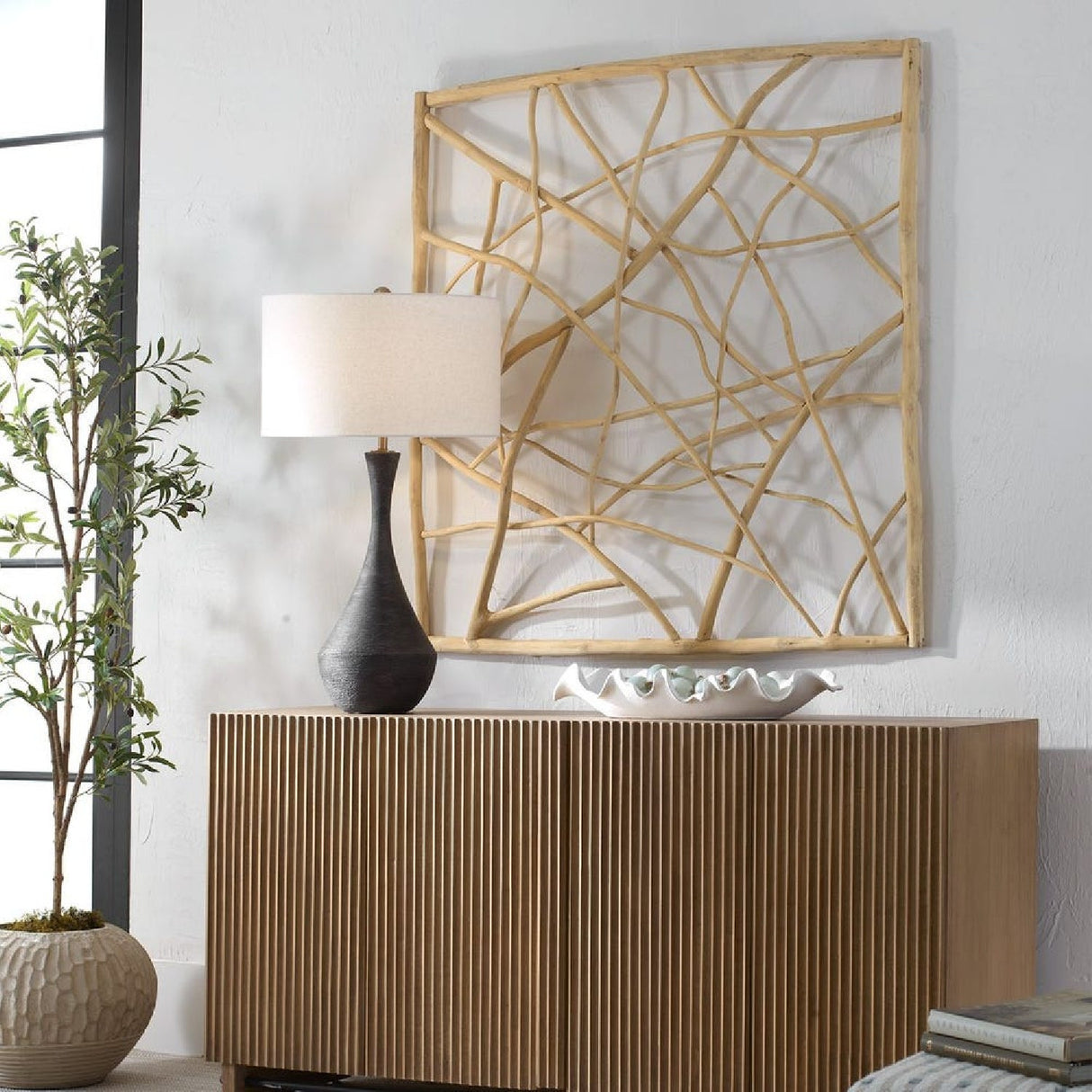 Modern European furniture - Intertwined Teak Indoor/Outdoor Wall Decor - www.oroa.com