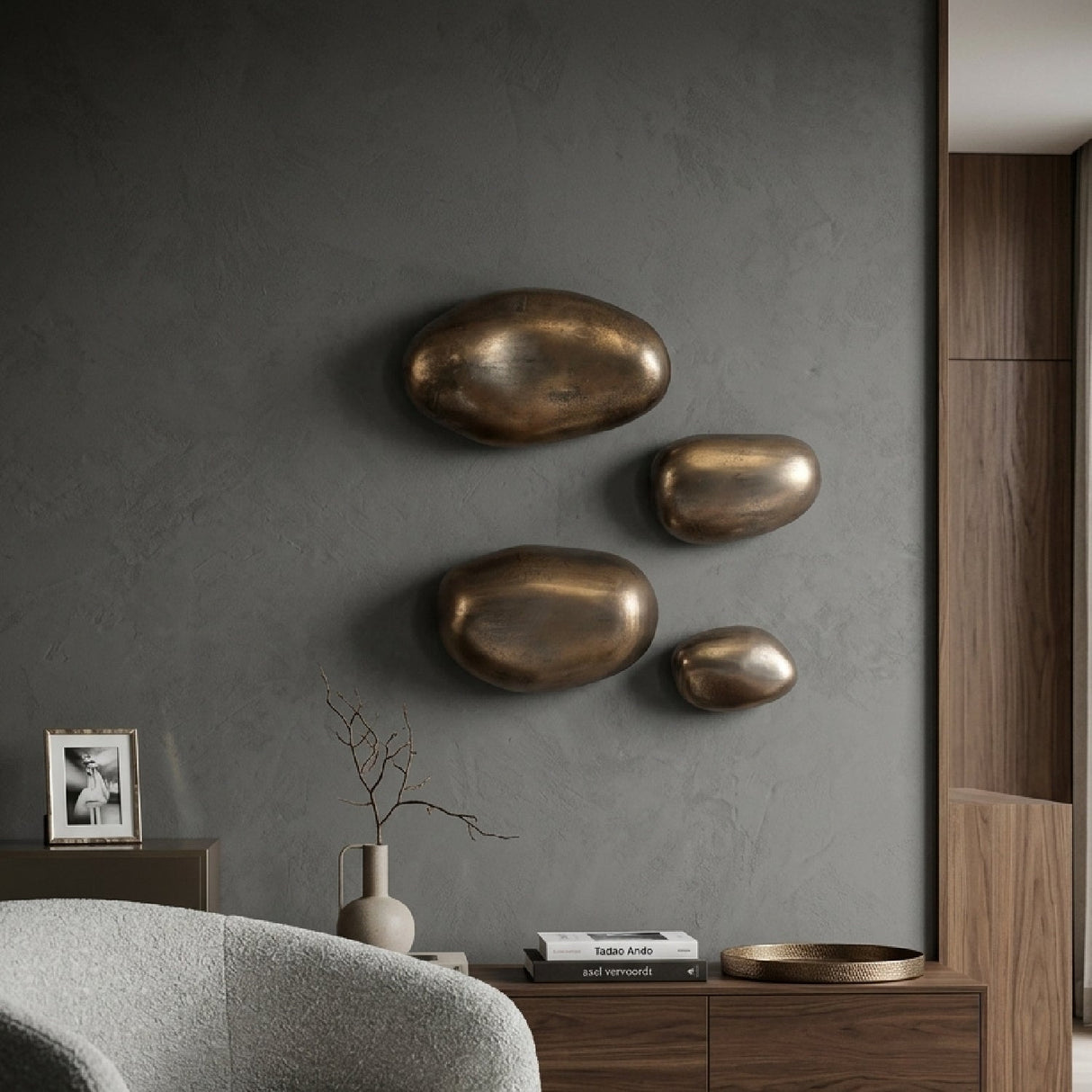 Modern European furniture - Antique Brass Wall Decor Set (4) - www.oroa.com