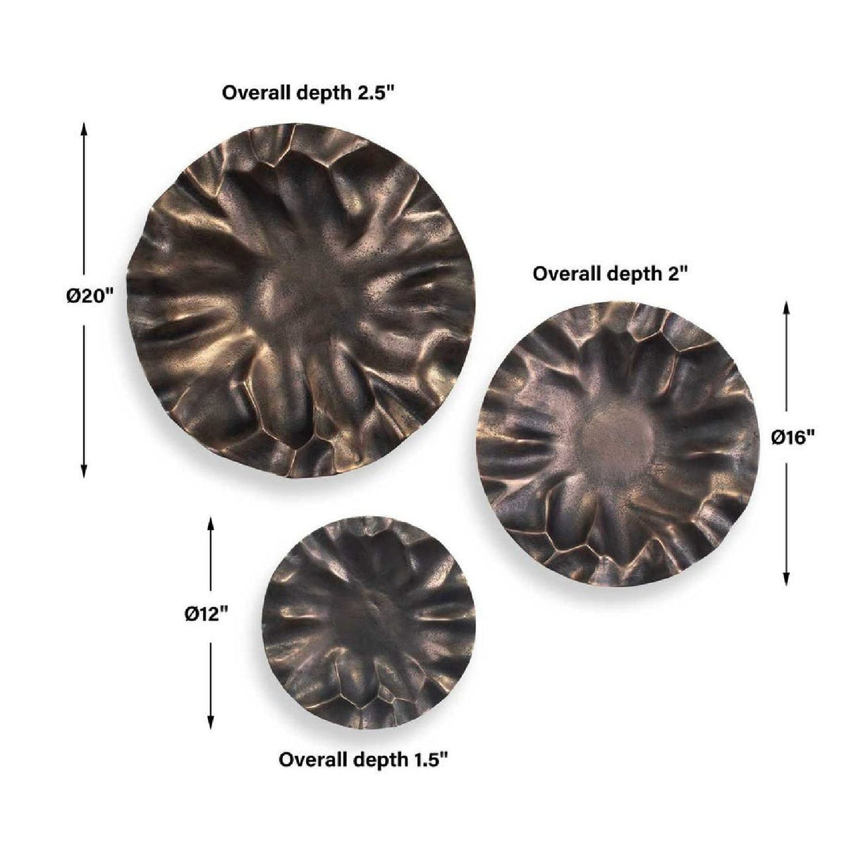 Modern European furniture - Aluminum Discs Indoor/Outdoor Wall Decor Set (3) - www.oroa.com