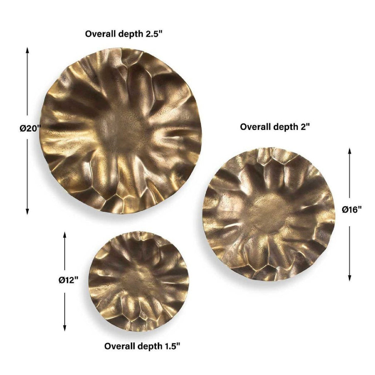 Modern European furniture - Aluminum Discs Indoor/Outdoor Wall Decor Set (3) - www.oroa.com