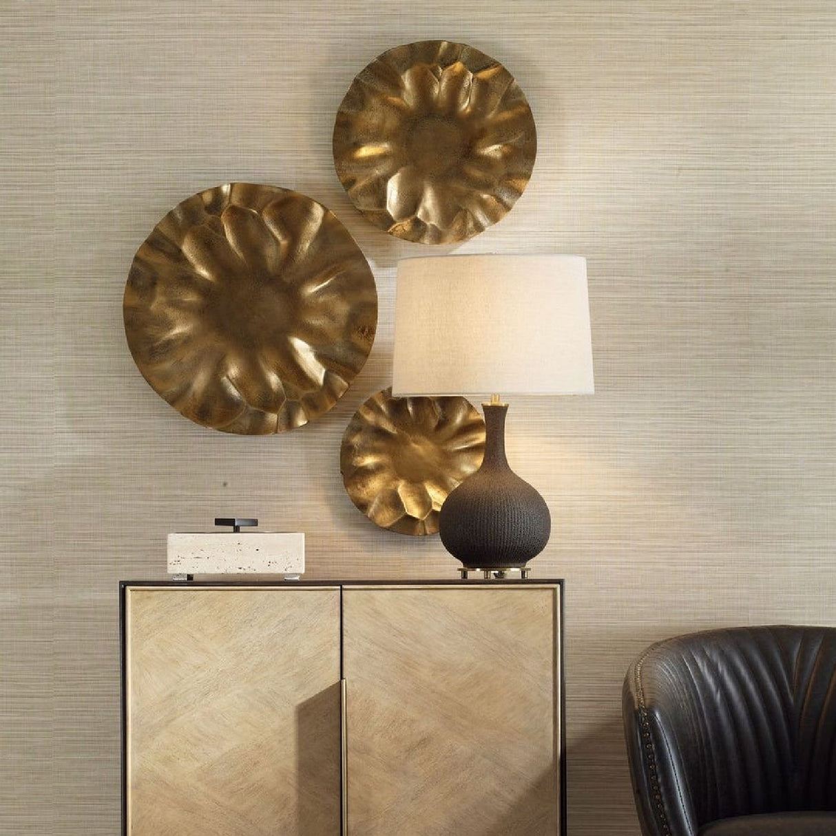 Modern European furniture - Aluminum Discs Indoor/Outdoor Wall Decor Set (3) - www.oroa.com