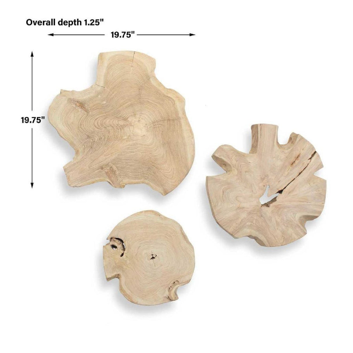 Bleached Teak Indoor/Outdoor Wall Decor (3) | Uttermost Kalani - www.oroa.com