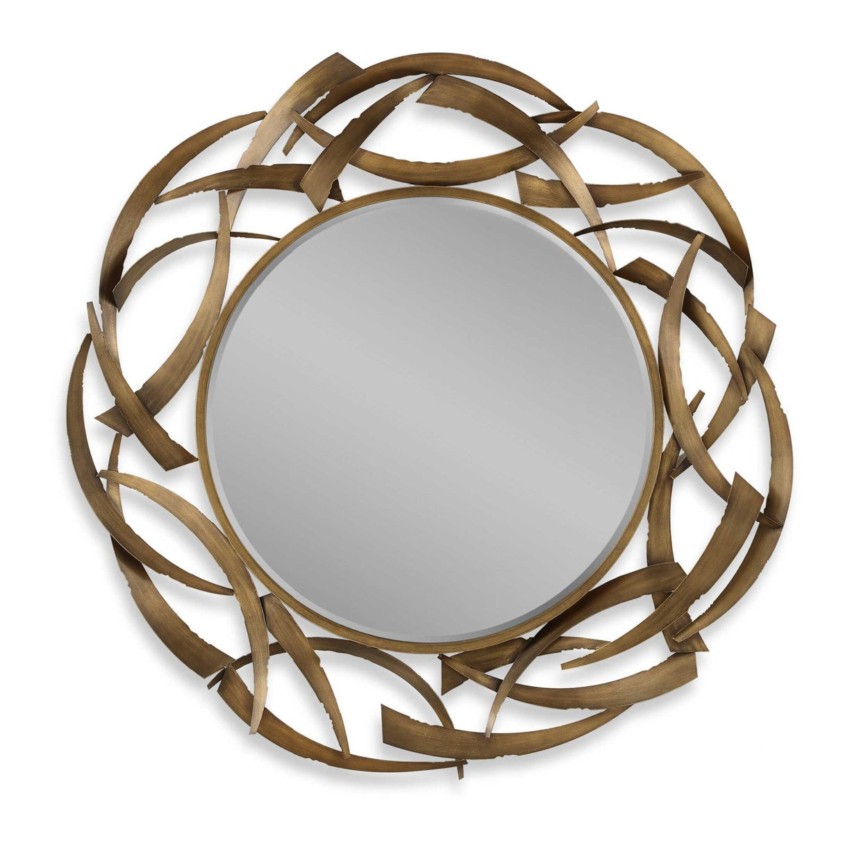 Modern European furniture - Bronze Framed Round Mirror - www.oroa.com