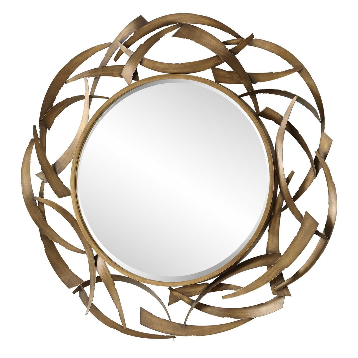 Modern European furniture - Bronze Framed Round Mirror - www.oroa.com