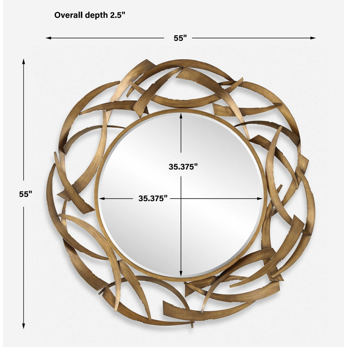 Modern European furniture - Bronze Framed Round Mirror - www.oroa.com