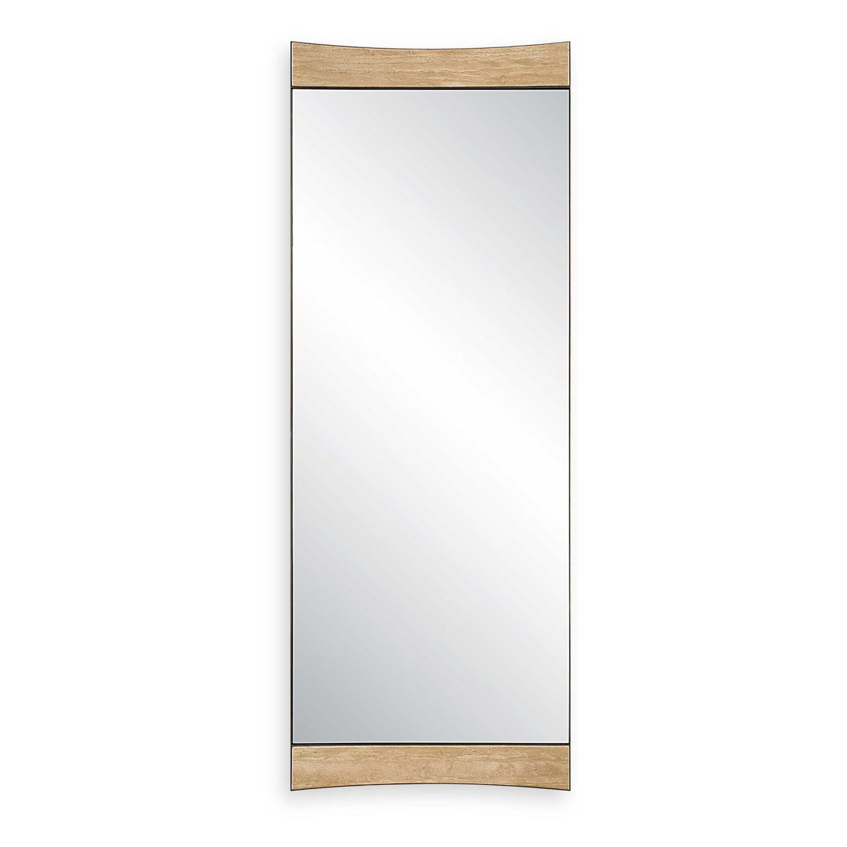 Modern European furniture - Curved Travertine Wall Mirror - www.oroa.com