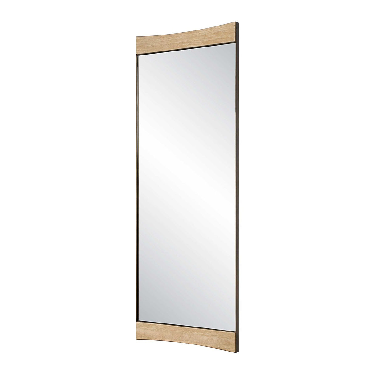 Modern European furniture - Curved Travertine Wall Mirror - www.oroa.com