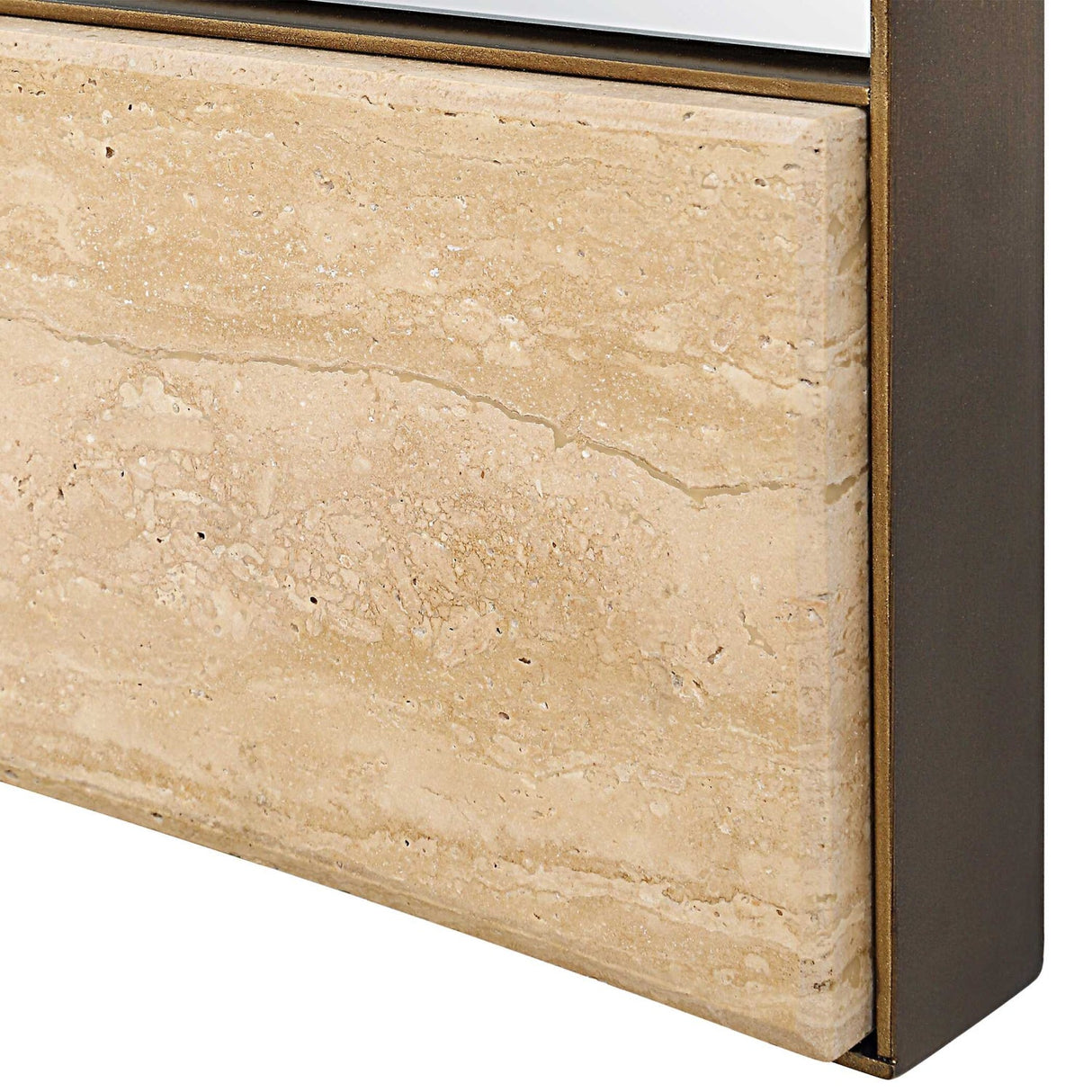 Modern European furniture - Curved Travertine Wall Mirror - www.oroa.com