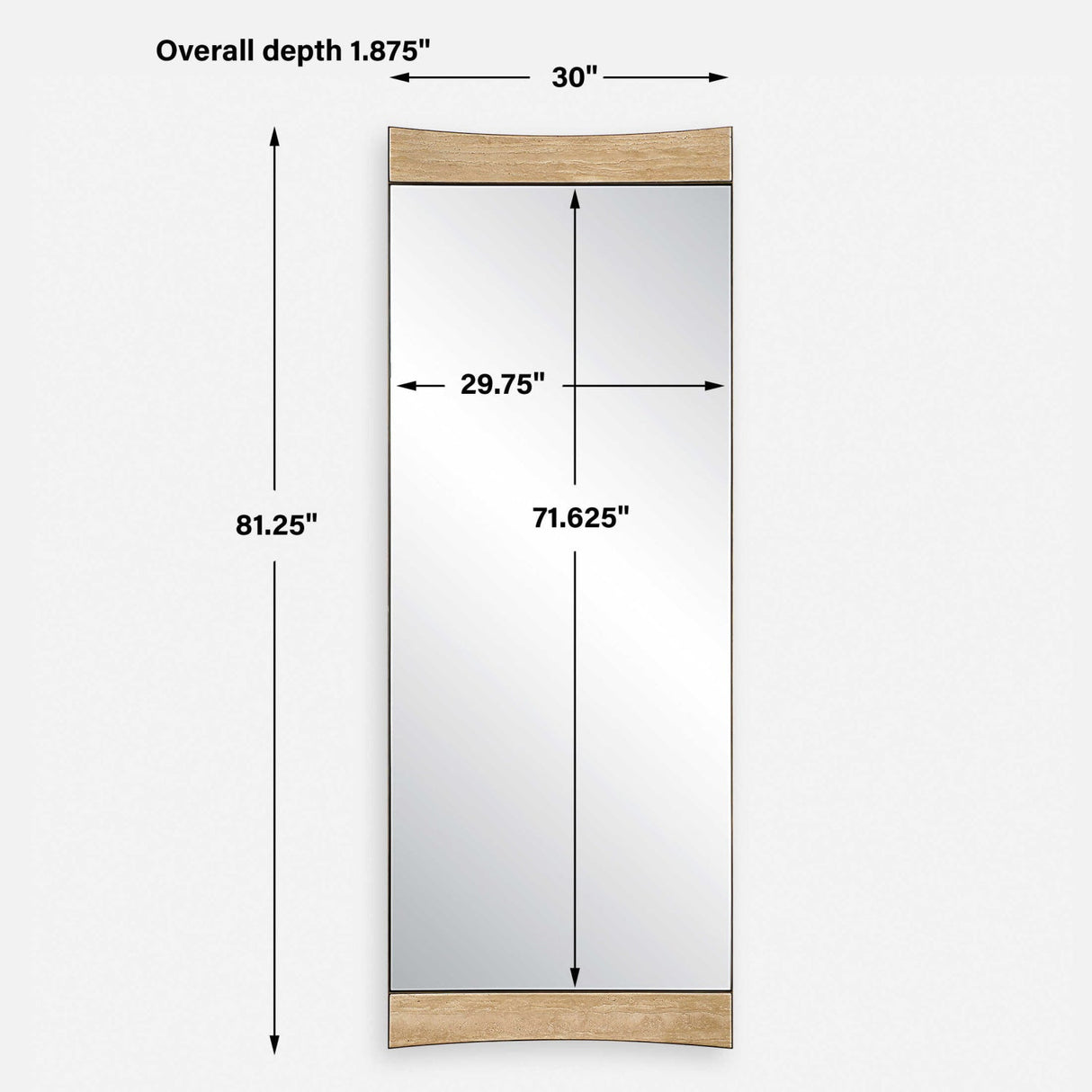 Modern European furniture - Curved Travertine Wall Mirror - www.oroa.com