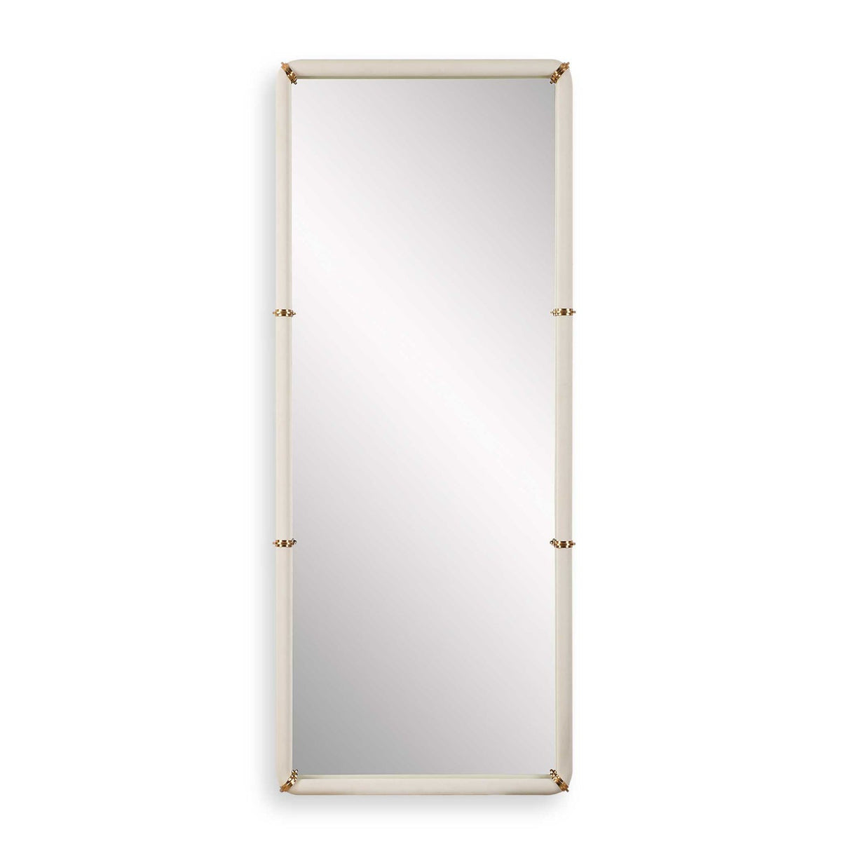 Modern European furniture - White Shagreen Leather Mirror - www.oroa.com